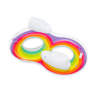 Bestway Rainbow Dreams 2-Personen-Schwimmring mit Kopfstütze 186 x 116 cm