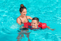 Bestway Disney Junior Swim Safe ABC Schwimmflügelweste Stufe B Mickey & Friends mit Textilbezug, 3-6 Jahre