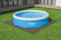 Bestway Pool-Bodenschutzfliesen Set 12 Stück á 50 x 50 cm, Holz-Optik (Palisander)