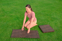 Bestway Pool-Bodenschutzfliesen Set 12 Stück á 50 x 50 cm, Holz-Optik (Palisander)
