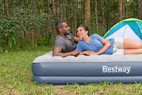 Bestway TriTech Doppelluftbett mit mobiler, akkubetriebener Elektropumpe 203 x 152 x 36 cm