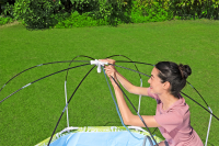 Bestway Steel Pro Frame Pool mit Sonnenschutzdach Splash-in-Shade ohne Pumpe Durchmesser 244 x 51 cm