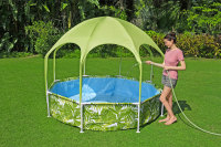 Bestway Steel Pro Frame Pool mit Sonnenschutzdach Splash-in-Shade ohne Pumpe Durchmesser 244 x 51 cm