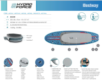 Bestway Hydro Force SUP Allround Board-Set Oceana mit Sitz 305 x 84 x 15 cm