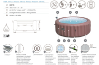 Bestway LAY-Z-SPA Energiespar-Whirlpool Hawaii AirJet mit App-Steuerung, für 6 Personen, Durchmesser 196 x 71 cm, Terrakotta