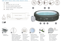 Bestway LAY-Z-SPA XXL-Whirlpool Mauritius AirJet mit App-Steuerung, für 7 Personen Durchm. 270 x 180 x 71 cm, Holz-Optik (Basaltgrau)