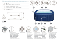 Bestway LAY-Z-SPA Energiespar-Whirlpool Hawaii AirJet mit App-Steuerung, für 6 Personen, 180 x 180 x 71 cm, Kobaltblau