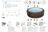 Bestway LAY-Z-SPA Energiespar-Whirlpool Bali AirJet mit App-Steuerung, für 7 Personen, Durchm. 216 x 71 cm, Rattan-Optik (Schokobraun)