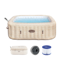 Bestway LAY-Z-SPA Energiespar-Whirlpool Rome AirJet mit App-Steuerung, für 7 Pers. 201 x 201 x 71 cm, Sandmarmor-Optik