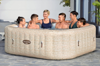 Bestway LAY-Z-SPA Energiespar-Whirlpool Rome AirJet mit App-Steuerung, für 7 Pers. 201 x 201 x 71 cm, Sandmarmor-Optik