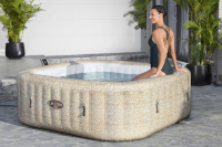 Bestway LAY-Z-SPA Energiespar-Whirlpool Rome AirJet mit App-Steuerung, für 7 Pers. 201 x 201 x 71 cm, Sandmarmor-Optik