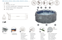 Bestway LAY-Z-SPA Whirlpool Carrara AirJet mit App-Steuerung, Schaumstoffpaneele, für 6 Personen, Durchm. 170 x 65 cm, Alabaster-Optik