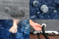 Bestway LAY-Z-SPA Whirlpool Carrara AirJet mit App-Steuerung, Schaumstoffpaneele, für 6 Personen, Durchm. 170 x 65 cm, Alabaster-Optik
