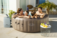 Bestway LAY-Z-SPA Energiespar-Whirlpool Dominica HydroJet mit App-Steuerung, für 6 Personen Durchm. 196 x 71 cm, Urbanbraun