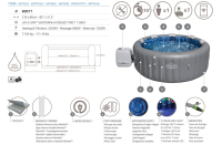 Bestway LAY-Z-SPA Energiespar-Whirlpool Santorini HydroJet Pro mit App-Steuerung, für 7 Personen Durchm. 216 x 80 cm, Graphit