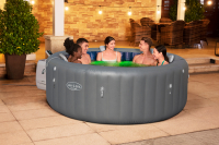 Bestway LAY-Z-SPA Energiespar-Whirlpool Santorini HydroJet Pro mit App-Steuerung, für 7 Personen Durchm. 216 x 80 cm, Graphit