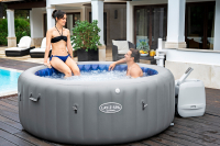 Bestway LAY-Z-SPA Energiespar-Whirlpool Santorini HydroJet Pro mit App-Steuerung, für 7 Personen Durchm. 216 x 80 cm, Graphit