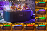 Bestway LAY-Z-SPA Energiespar-Whirlpool Maldives HydroJet Pro mit App-Steuerung, für 7 Personen 201 x 201 x 80 cm, Mahagoni