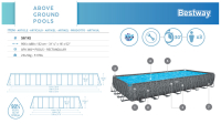 Bestway APX365 Winterfestes Frame Pool Komplett-Set, Sandfilteranlage 956 x 488 x 132 cm, Marmor-Optik (Dunkel), eckig