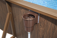 Bestway Hydrium Stahlwandpool Komplett-Set mit Sandfilteranlage 732 x 366 x 132 cm, Holz-Optik (Palisander), oval