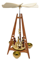Müller-Kleinkunst aus dem Erzgebirge - pYramide im mid-century modern Stil, Christi Geburt