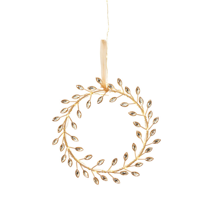 Star Trading Kranz ARIA gold, 52 warmweiße LEDs mit Timer