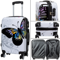 monopol Kofferset 3 tlg. Trolleyset Reisekoffer Hartschale Butterfly