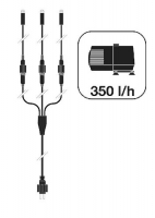 Ubbink VERNIER - Polyresin, Mini-Wasserfall mit eigenem Wasserreservoir - 600l/h, 3x1 LEDs weiß - H78 x 46 x 36 cm