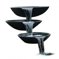 Ubbink NOVA SCOTIA - Polystone - 3 Wasserfall-Schalen - 1600l/h, Anschlussmaterial, 4m Schlauch, Folie (0,5mm/1,2x5m) - +/- Ø35/45/55 cm