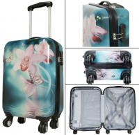 monopol Kofferset 3 tlg. Trolleyset Reisekoffer Hartschale Orchidee