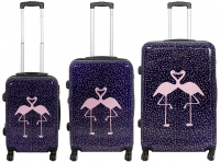 Kofferset 3 tlg. Trolleyset Reisekoffer Hartschale FLAMINGO
