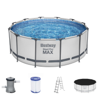 Bestway 56420 Frame Pool Steel Pro Set mit Filterpumpe + Zubehör  366 x 122 cm