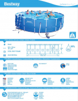 Bestway 56462 Frame Pool Steel Pro Set mit Filterpumpe + Zubehör  549 x 122 cm