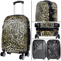 Kofferset 3 tlg. Trolleyset Reisekoffer ABS - Hartschale LEOPARD