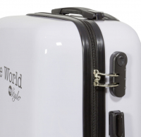 Kofferset 3tlg Reisekoffer Polycarbonat Hartschale Fly the world weiß