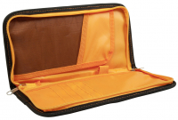 Dokumententasche mit RFID-Block schwarz-orange, Maße 25,5 x 13,5 cm