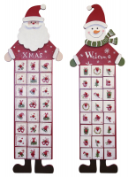 Adventskalender ungefüllt, Design Santa + Schneeman