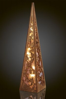 LED-Holzpyramide 57cm 10 BS natur/warmweiß