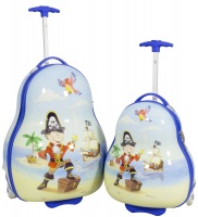 Kinder-Kofferset 2 tlg. Trolleyset Reisekoffer Hartschale PIRAT
