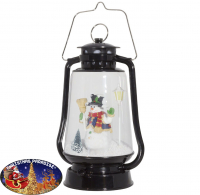 Christmas Paradise Schneiende LED Laterne 35 cm Motiv Schneemann INNEN