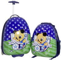 Kinder-Kofferset 2 tlg. Trolleyset Reisekoffer Hartschale FUßBALL