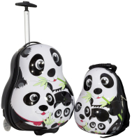 Kinder-Kofferset 2 tlg. Trolleyset Reisekoffer Hartschale PANDA