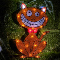Hellum Halloween LED-Außenmotiv Katze 23 BS gelb/weiß/rot außen