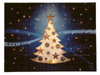 Hellum LED-Bild Fiberoptik Weihnachtsbaum im Schnee warmweiß innen