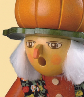 Räucherfigur, Gross Halloween Hexe Mit Kürbis, 14x25cm