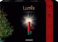 Krinner kabellose Kerzen, LUMIX SUPERLIGHT MINI, superhelle warmweiße LEDs, Erweiterungs-Set, 6 Stück, rot