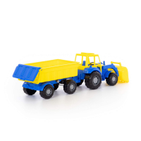 WADER Harzland Traktor mit 2-Achsanhänger Trecker Kinderspielzeug Sandspielzeug 