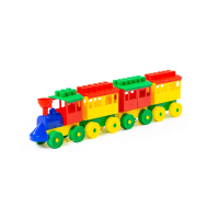 Baustein Eisenbahn mit drei Waggons