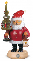 Räuchermann, Mittelgross Weihnachtsmann Mit Baum, 13x23cm
