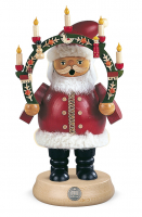 Räuchermann, Mittelgross Weihnachtsmann Mit Kerzenbogen, 12x19cm